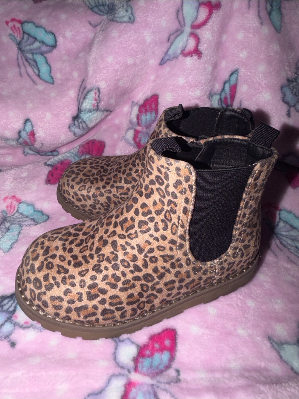 Primark Kids Leopard Chelsea Boots - Tan & Black